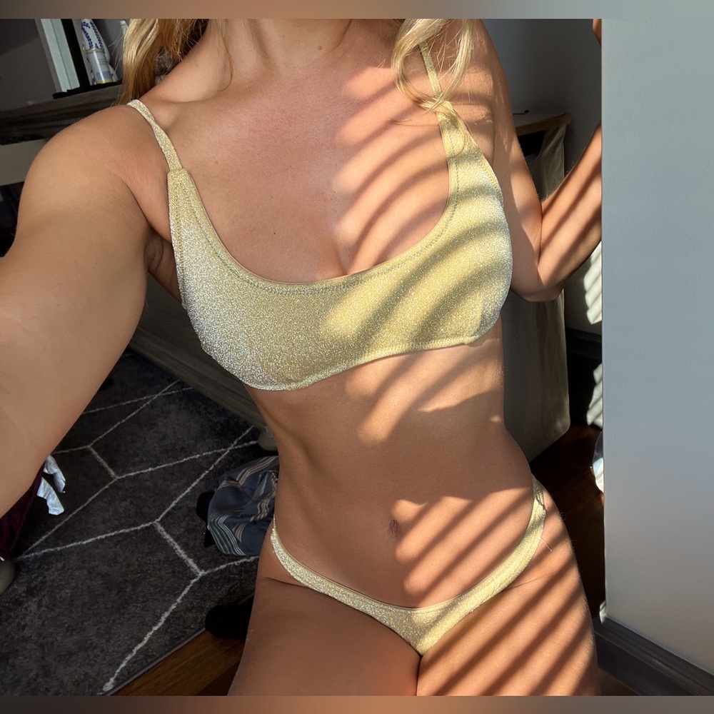 Triangle bikini gold set✨